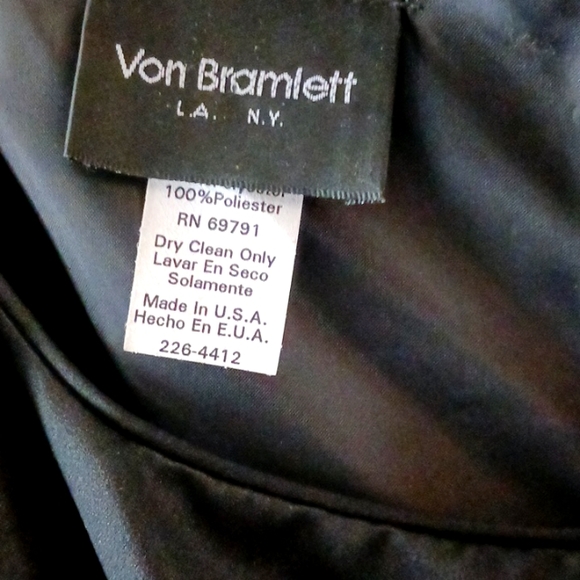 NWT Von Bramlett Black Long Formal Dress, size 16 - Picture 4 of 9